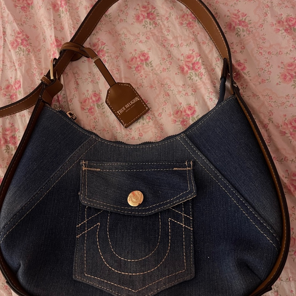 True Religion Denim and Brown Shoulder Bag